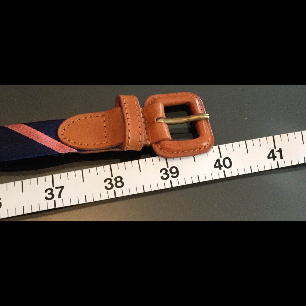 Brooks Brothers silk belt. Navy/ pink. Medium - Picture 3 of 4